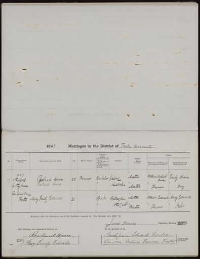 Marriage register 1880 - 1894