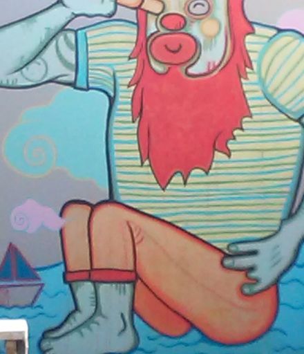"Mural of Sailor with Telescope"