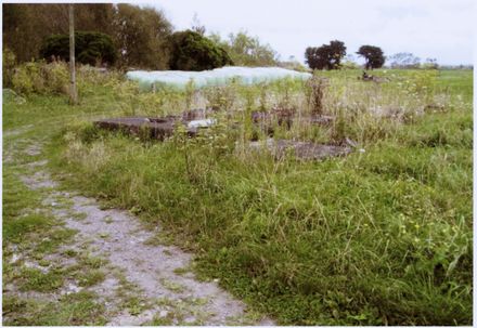 Concrete foundations at Liggins flax mill, Tokomaru