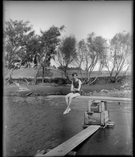 Unidentified Young Man on Diving board