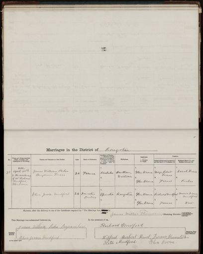 Marriage register 1909- 1927