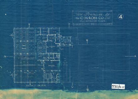 CM Ross Building, Second Floor Plan, 1928