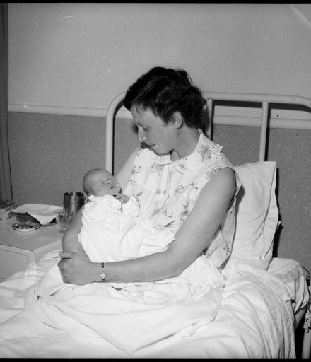 "New Arrivals for 1964" Mrs. H.T. Clark and her Son