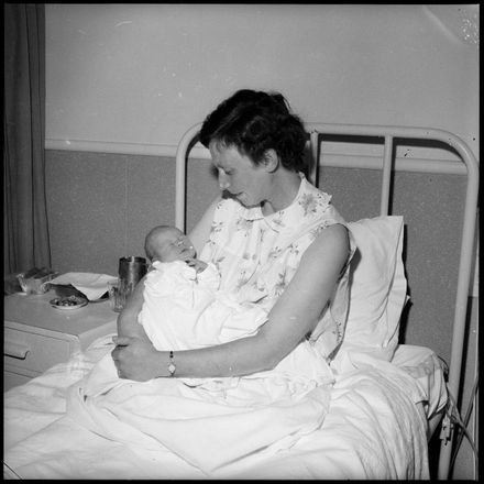 "New Arrivals for 1964" Mrs. H.T. Clark and her Son