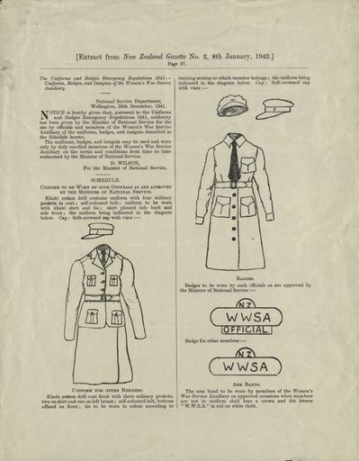 Extract from the New Zealand Gazette No. 2, 8 January 1942, page 27