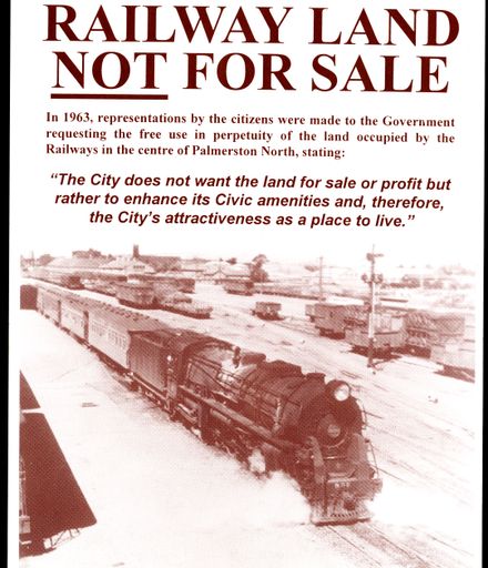 "Railway Land Not For Sale" flyer