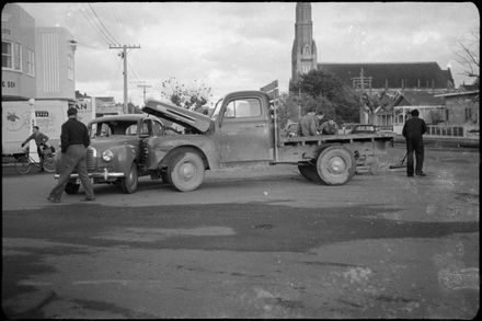 Car v. Truck on corner of Broadway and Victoria Avenue
