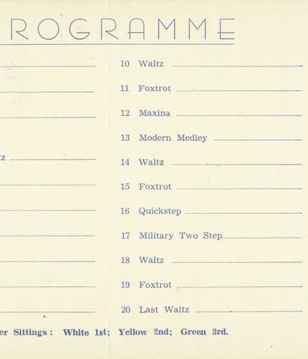 Page 2: Dance programme for the Coronation Ball