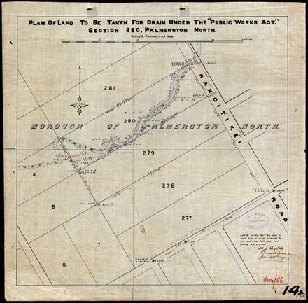 Part of Land to be taken for Drain under the "Public Works Act." Section 280, Palmerston North - Resource cover image