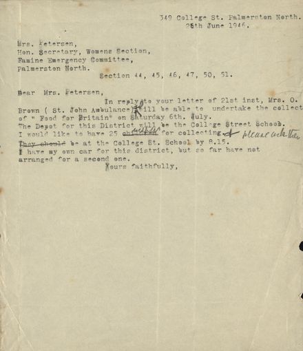 Letter to Famine Emergency Committee