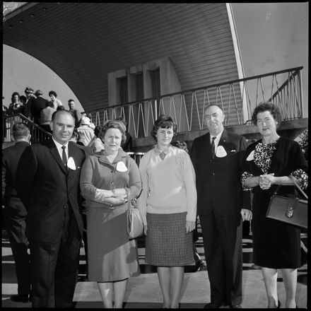 "Cordial Manufacturers" [Two Men and Three Women in Front of Building] - Resource cover image