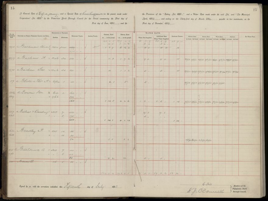 Palmerston North Rate Book, 1893 - 1896, 18