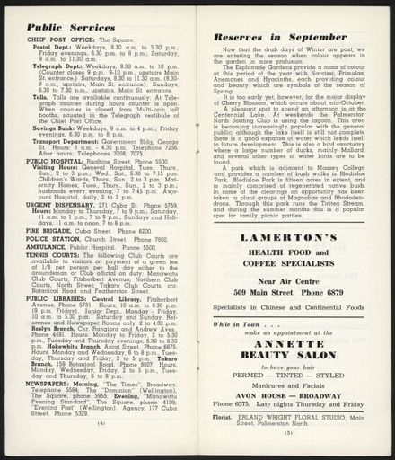 Visitors Guide Palmerston North and Feilding: September 1960 - 4