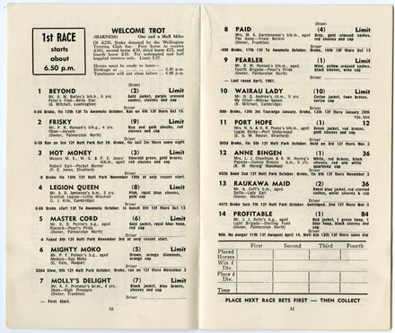 Manawatū Trotting Club programme - 7