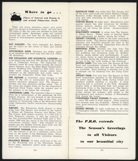 Visitors Guide Palmerston North and Feilding: December 1960 - 6