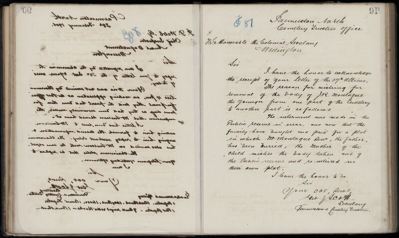 Outwards Correspondence of the Palmerston North Cemetery Trustees, 1898 -1902 118