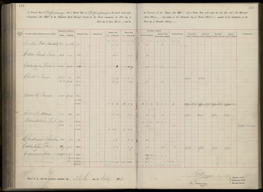 Palmerston North Rate Book, 1893 - 1896, 163