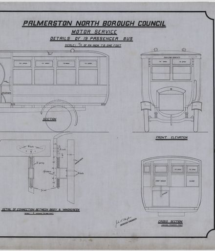 Details of a 19 passenger bus