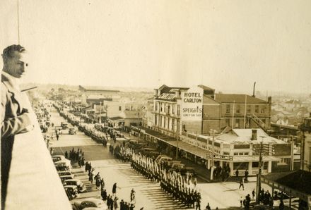 Māori Battalion marching in Palmerston North