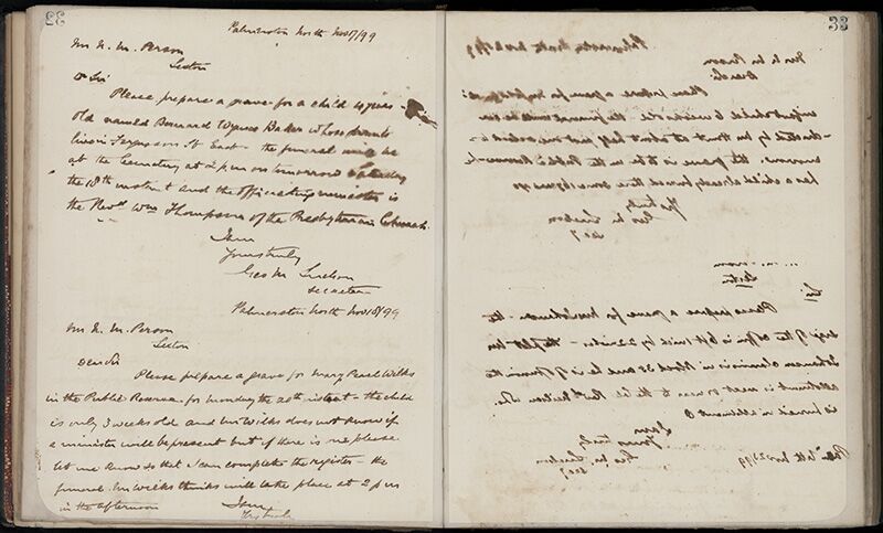 Outwards Correspondence of the Palmerston North Cemetery Trustees, 1898 -1902 60