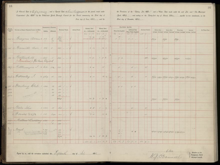 Palmerston North Rate Book, 1893 - 1896, 19