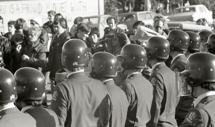 Police force engaged for anti-Tour and anti-Apartheid protests in the city.