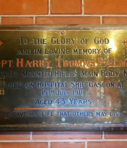 Harry Thomas Palmer Plaque - All Saints Church