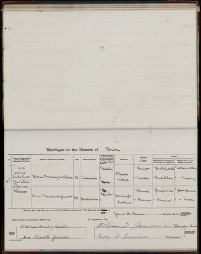 Marriage register 1909- 1927