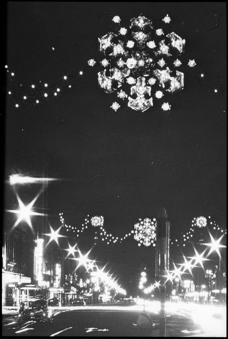 Christmas lights on Broadway