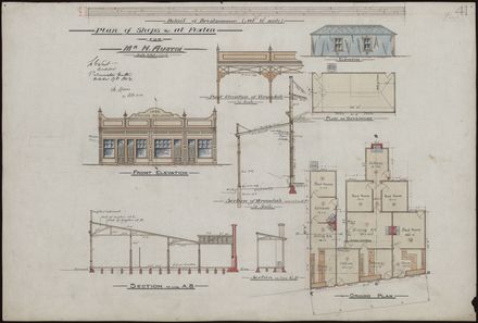 Architectural plan of shops at Foxton