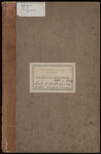 Marriage register 1880 - 1894