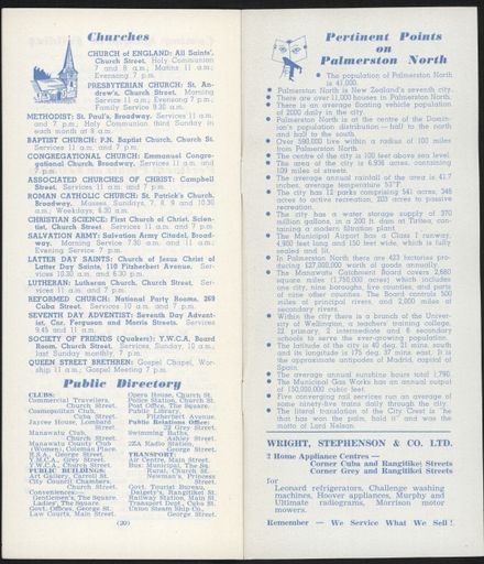 Visitors Guide Palmerston North and Feilding: August 1961 - 12
