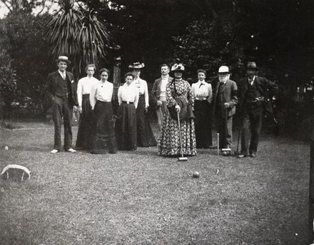 Group playing Croquet