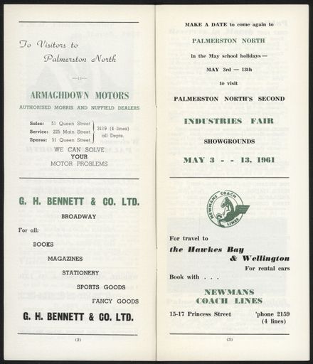 Visitors Guide Palmerston North and Feilding: March 1961 - 3