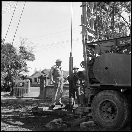 "Exploration For Water Supplies" Bore Being Drilled in Terrace End Park