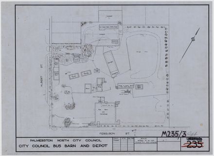 Plan of the City Council bus barn and depot
