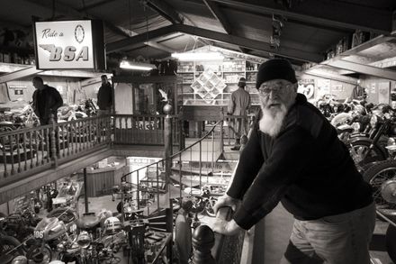 Peter Thomson at his Motorcycle Museum