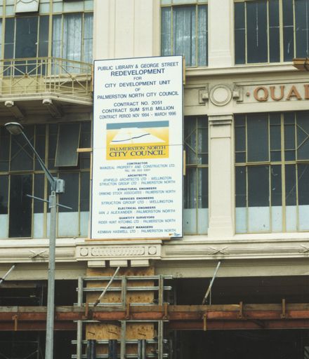 Public Library and George Street redevelopment sign