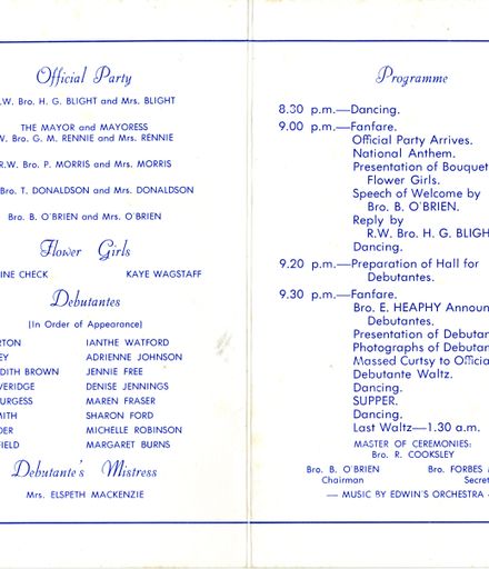 Page 2: Grand Masonic Ball programme