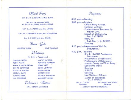 Page 2: Grand Masonic Ball programme