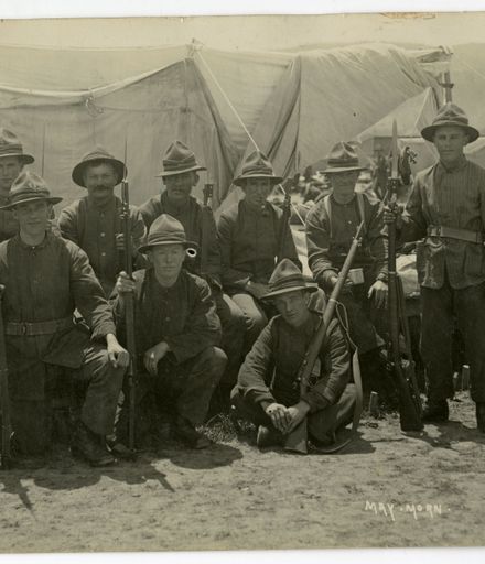 "May Morn" - Recruits in Camp