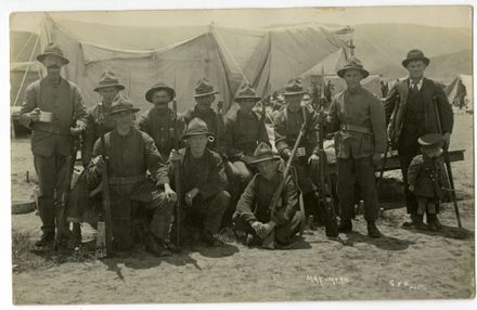 "May Morn" - Recruits in Camp