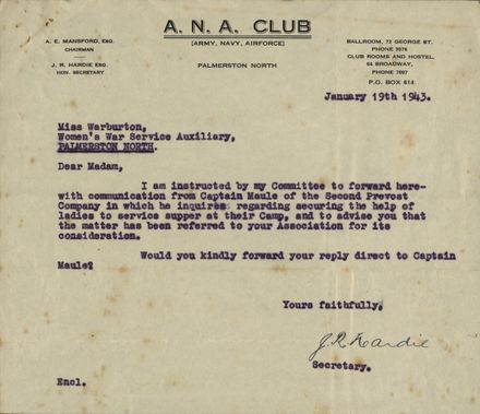 Correspondence from the A. N. A. Club