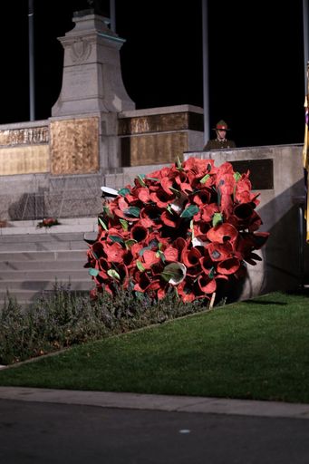 Poppy installation in The Square, ANZAC Day 2018.