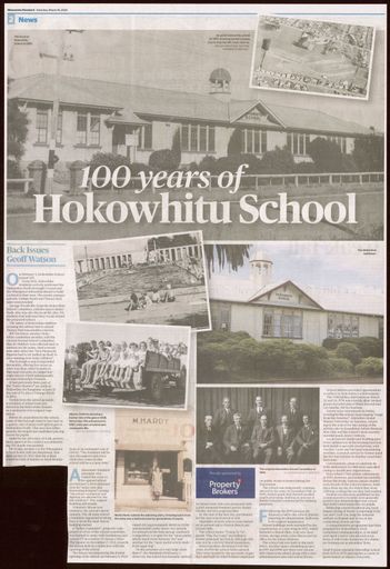 Back Issues: 100 years of Hokowhitu School