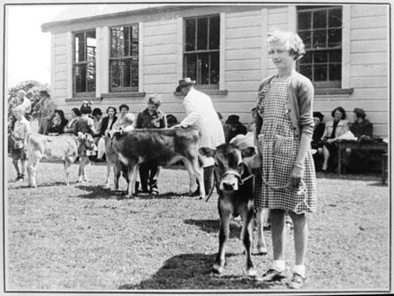 Alice Millar at Calf Club Day, Fitzherbert East School