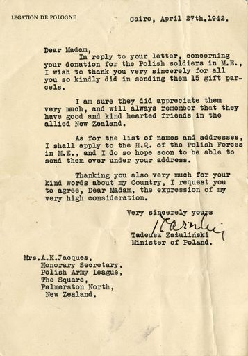 Polish Army League correspondence -