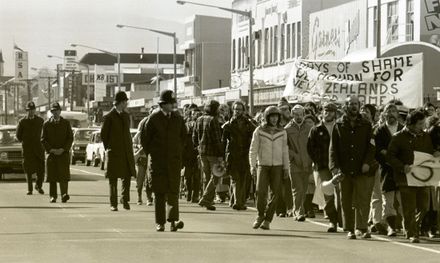 Protesters arrested in Anti-Springbok Tour march