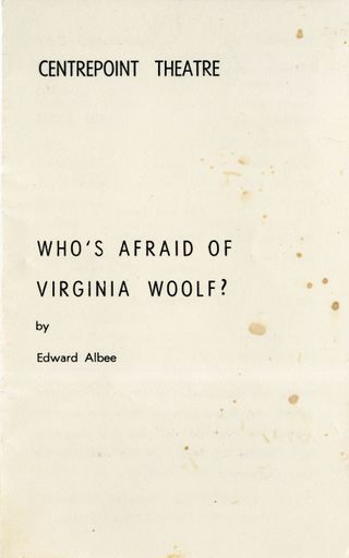 Who's Afraid of Virginia Woolf - Centrepoint Theatre programme