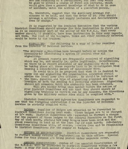 Women's War Service Auxiliary Memorandum Page 2